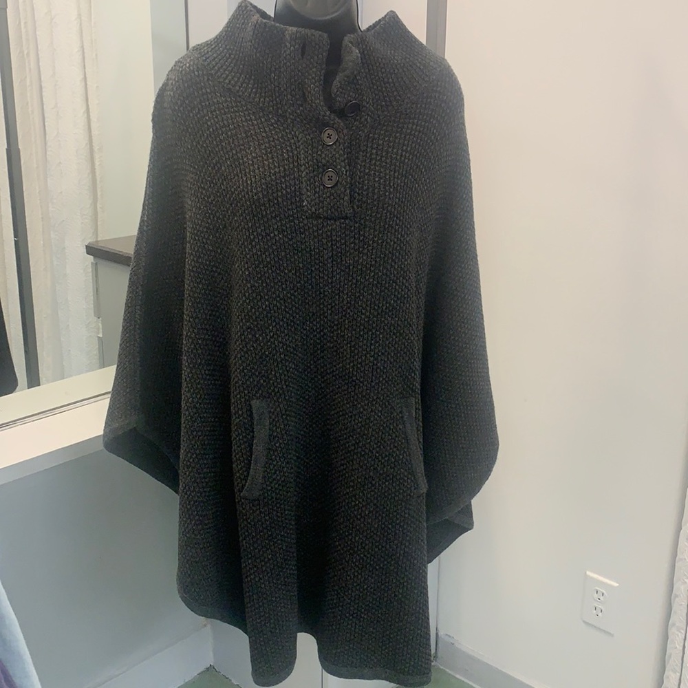 April Marin poncho sweater in gray. Brand new, with tags. 100% merino wool.